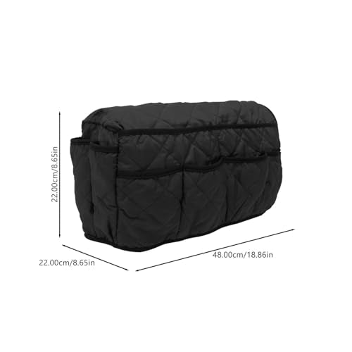 VOSAREA Recliner Armrest Organizer Storage Bag for Sofa Couch Side Pouch with Multiple Pockets for Remotes Magazines and More Convenient Design for Living Room Tidy up - color: Black