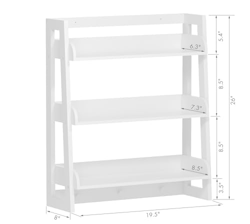 UTEX Bathroom Wall Shelf, Over Toilet Storage Shelf Organizer, 3-Tier Wall Mount Shelf Rack with Hook, White