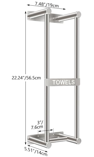 Towel Racks for Bathroom, STWWO Towel Storage for Small Bathroom 22inch, Stainless Steel Towel Rack Wall Mounted for Bath Towel, Brushed Nickel - color: Brushed Nickel, size: 22 IN