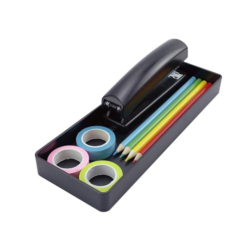 Amazon Basics Rectangular Plastic Desk Organizer, Half Accessory Tray for Office Supplies and Workspace Organization, 9.4" x 3.3" x 1", Black - color: Black