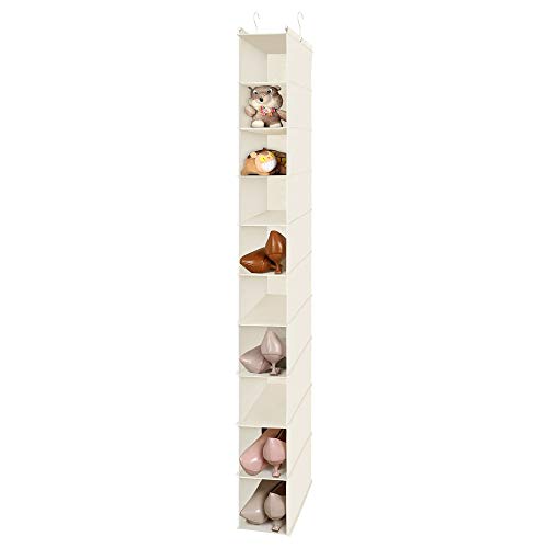 MAX Houser 10-Shelf Hanging Shoe Shelf Organizer, Hanging Shoe Storage for Closet (Beige) - color: Beige, size: 1-Pack