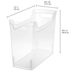 Sterilite Narrow Shelf Bin with Handles, Plastic Storage Container for Organizing Shelving, Closet, Pantry, and Countertops, Clear, 6-Pack - size: Narrow