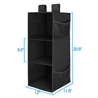 MAX Houser 3-Shelf Hanging Closet Organizer, Hanging Sweater Organizer, Foldable Hanging Shelves for Closet with 2 Velcro, Black - color: Black