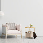 danpinera Round Side Table with Fabric Storage Basket, Metal Side Table Small Bedside Nightstand with Removable Tray Top for Living Room, Bedroom, Nursery, Laundry, Pale Yellow - color: Pale Yellow