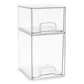 Sorbus Acrylic Storage Containers - 2 Pack, Stackable Storage Bins Set for Bathroom Organization - Clear Acrylic Drawer Organizers - Makeup Case Pull-Out Drawers (7.6’’ and 4.4’’ Tall) - size: 2 Pack, 7.6’’ and 4.4’’ Tall