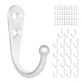 20 Pcs Small Key Hooks for Hanging, Key Holder, Wall Mount Hook with Stainless Steel Screws, Command Hooks Utility Hangers for Key, Hat, Cup, Coat, Picture (White) - color: White