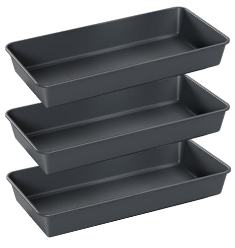 3PCS Large Plastic Drawer Organizer, 12" X 6" Desk Drawer Organizer and Storage Trays, Large-size Storage Bins, Organization and Storage Container for Makeup Vanity, Kitchen Utensil, Office, Bathroom