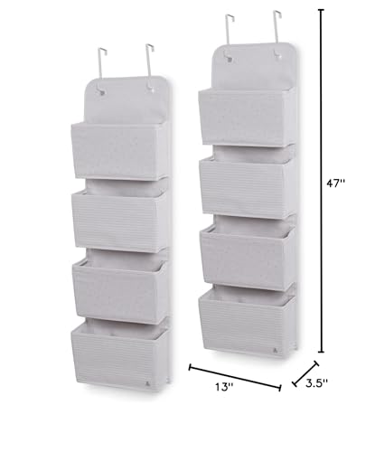 Delta Children GAP babyGap 2-Pack Over the Door Storage Organizer with 4 Pockets, Grey - color: Grey
