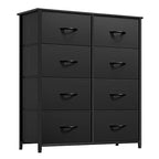 YITAHOME Fabric Dresser with 8 Drawers, Tall Dresser with Fabric Bins, Storage Tower Unit, Chest of Drawers for Living Room, Hallway - color: Black(new 2025), style: 8-Drawer