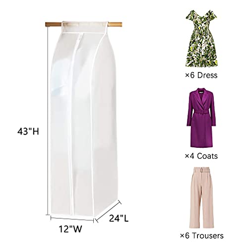 XIAKE Garment Bags M/oth-proof Dust Cover Coat Hanging Clothes Storage Bag Premium Thickened Clothing Organizer Moisture-proof Dust-proof Clothes Cover - size: 24"L * 12"W * 43"H