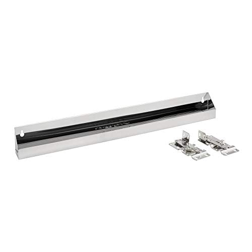 Rev-A-Shelf 25" Slim Tip-Out Sink Tray for Kitchen and Bathroom Base Cabinets, Large Pull Out Stainless Steel Storage Organizer, Silver, 6541-25-52 - size: 25" x 1.7" x 3"