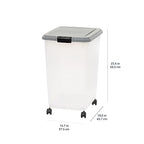 Amazon Basics Airtight Pet Food Storage Container with Scoop, BPA Free, Removable Wheels, 69 QT, Gray - size: 69 QT