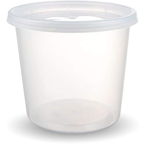 DuraHome Deli Containers with Lids 24oz. Leakproof 30 Sets BPA-Free Plastic Food Storage Cups Clear Airtight Takeout Container Heavy-Duty, Microwaveable Freezer Safe Disposable/Reusable - size: 24 oz. (30 Sets)