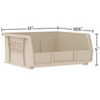 Akro-Mils 30235 AkroBins Plastic Storage Bins, Space-Saving Stackable Bins for Garage, Pantry, Craft Organization, 11" x 11" x 5", Clear, 6-Pack - color: Clear