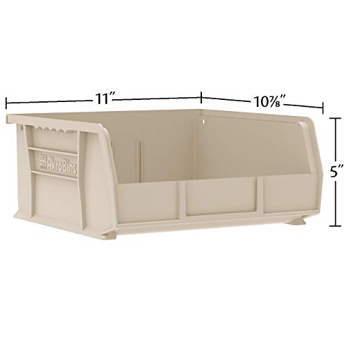 Akro-Mils 30235 AkroBins Plastic Storage Bins, Space-Saving Stackable Bins for Garage, Pantry, Craft Organization, 11" x 11" x 5", Clear, 6-Pack - color: Clear