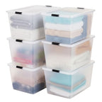 IRIS USA 6-Pack High-Capacity Clip Box with Latching Lids, 55 Quart Storage Bins, Supply Containers for Home, Office & Classroom Organization - size: 55 Qt, style: 6 Pack