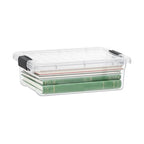 Superio 7.4 Quart Clear Plastic Storage Bin with Lid, Non-Toxic, BPA Free, Odor Free, Organizer Storage Box, Stackable Plastic Tote for Home, Garage, School, and Office - size: 7.4 Quart