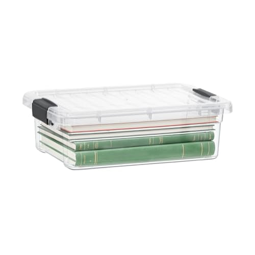 Superio 7.4 Quart Clear Plastic Storage Bin with Lid, Non-Toxic, BPA Free, Odor Free, Organizer Storage Box, Stackable Plastic Tote for Home, Garage, School, and Office - size: 7.4 Qt