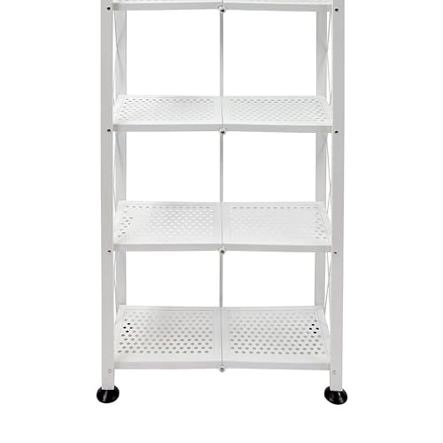 Origami 6-Tier Metal Storage Shelves with Durable Steel Frame and Easy Assembly for Home, Kitchen, and Garage Shelving, White
