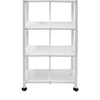 Origami 6-Tier Metal Storage Shelves with Durable Steel Frame and Easy Assembly for Home, Kitchen, and Garage Shelving, White