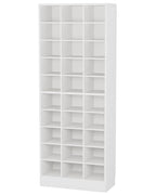 Tribesigns 10-Tier Shoe Storage Cabinet, White Wooden Shoe Rack with 30 Cubbies, Freestanding Tall Entryway Shoe Organizer for Closet, Entryway, Living Room - color: White