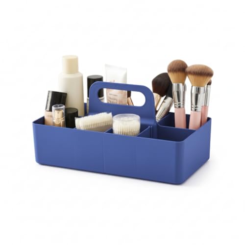 Bath caddy for baby, Bathroom Makeup organizer Countertop with Handle,Skincare Caddy for Vanity,Storage Box ,bathtub storage ,Bathroom Trays,Shower Caddies,Baby Bath Toy Organizer,Desktop storage - color: M1-Blue