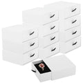 Coobbar Luxury Velvet-Lined Jewelry Gift Box 12-Pack, Compact Drawer Style Organizer for Earrings & Rings, Elegant Bracelet Display Box, Small Jewelry Storage Box, 3.5x3.5x1.26 Inches (White) - color: White