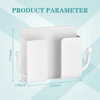 Jetec 6 Pcs Wall Mount Phone Holder Self-Adhesive Wall Beside Organizer Storage Box Plastic Charging Phone Stand Remote Brackets Holder for Bedroom(White) - color: White