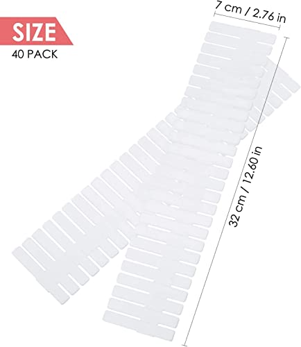 40Pcs Drawer Dividers, Adjustable Drawer Organizer for Socks, Underwear, Makeup, Can Help Tidy Kitchen, Bedroom, Dresser White - color: White, size: 40Pcs