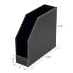 MobileVision Executive Leather Vertical File Folder Holder & Office Product Organizer, Store Files, Magazines, Notepads, Books and more, 2 Pack Combo Set - color: Executive Leather