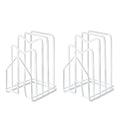 SUNFICON 2 Pack White Cutting Board Holder Rack Pot Pan Lids Holder Chopping Board Organizer Thin Bakeware Tray Dry Display Stand Kitchen Countertop Cabinet Office - color: 2Pack White