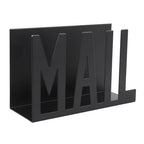 Mail Organizer, Stylish Mail Holder, Iron Letter Holder for Desk with Open Design, Functional Envelope Organizer for Bills, Letters, Papers, 5.91 x 2.17 x 3.74in, Black