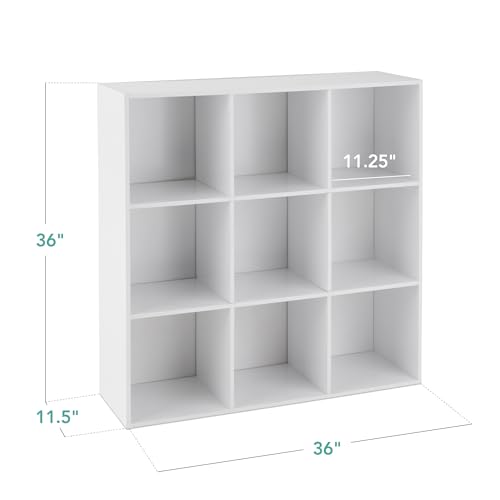 Best Choice Products 9-Cube Storage Organizer, 11in Shelf Opening, Bookcase, Display Shelf, Customizable w/ 3 Removable Back Panels - White - color: White, size: 9-Cube, 11in Shelf Opening