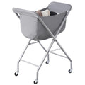 ELYKEN Laundry Cart with Wheels, 32”H Easy Rolling Laundry Hamper with Removable Liner Bag, Sturdy Metal Frame Clothes Basket with 4 Casters and 2 Brakes - color: Gray, size: 23.2"L x 13"W x 32"H