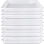 10 Pack Plastic Art Trays,Activity Crafts Tray,Organizer Tray,Serving Tray for Home,School,Kids,DIY Projects,Painting,Beads (White) - color: White