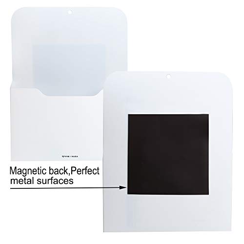 Marbrasse 2 Pack Magnetic File Holder - Paper Holder, Pocket Organizer,Hanging Wall File Organizer Office Supplies Storage, Magazine Mail Organizer Case for Notebooks,Planners,Letter (2 Pack) - color: 2-Pack Holder