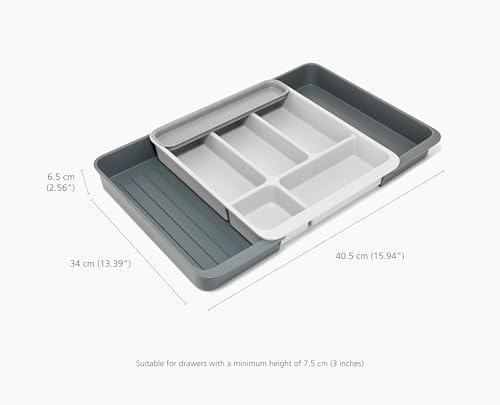 Joseph Joseph DrawerStore Expanding Flatware Cutlery Organizer, Expandable Utensil Tray for Kitchen Drawer, Recycled Plastic - size: Expandable, style: Flatware Organizer