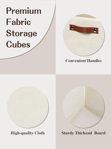 Temary Cube Storage Bins 4Pack Foldable Storage Baskets for Clothes Shelf Basket with Handles, Fabric Storage Boxes Organizer Bins for Home (Beige, 13x15x13 Inch) - color: Beige, size: 13x15x13