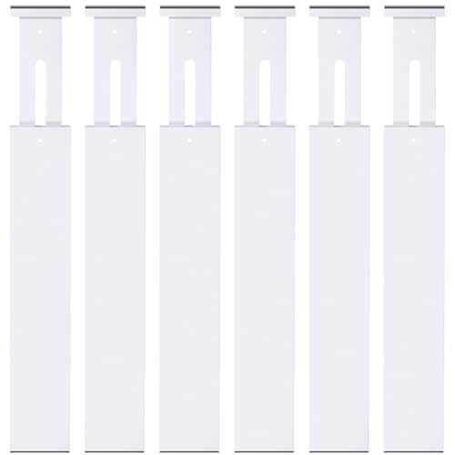 Bamboo Drawer Dividers,17-22" Adjustable Kitchen Drawer Organizer for Clothes,6 Pack Expandable Drawer Organization Separators for Bedroom,Bathroom,Dresser and Office,White - color: White-6Pack, size: 17-22 IN