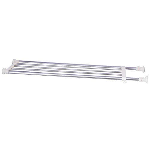 Hershii Expandable Tension Closet Shelf Rod Telescopic Stainless Steel Storage Rack Heavy Duty DIY Organizer Divider for Wardrobe Cupboard Kitchen Bathroom Garage - size: 117-188cm/46.06-74.01inches