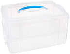 Snapware Snap 'N Stack Portable Storage Bin for Tools and Craft Storage, 14.1 x 10.5-Inch Clear BPA-Free Container, Tool Box with Stackable Trays, Microwave, Freezer and Dishwasher Safe - size: 14.1 x 10.5-Inch