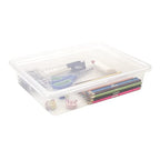 Storex Letter Size Deep Storage Tray – Organizer Bin for Classroom, Office and Home, Transparent, 5-Pack (62566U05C)
