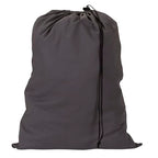 Household Essentials Cotton Laundry Bag, Large, 100% Cotton, Drawstring Top with Cord Lock, Machine Washable, 3 to 4 Load Capacity, Versatile and Compact, Breathable, Foldable, Gray - style: Grey