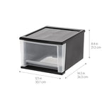 IRIS USA 17 Qt. Medium Plastic Stacking Drawer, Stackable Storage Organizer Unit with Sliding Drawer for Bedroom Kitchen Under Sink Pantry Craft Room Dorm Office, Black, 4-Pack - size: 17 Qt - 4 Pack