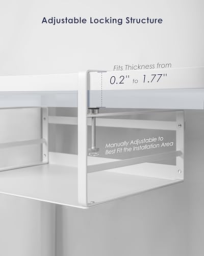 Nxconsu 2 Pack Under Shelf Storage Organizer, Adjustable Knob-Lock Hanging Basket for Kitchen Cabinet Pantry Cupboard Desk, Heavy Duty Metal, 30LB, White, Small(11.02" W×8.85" D, Interior H 4.88") - size: Small – 11" W