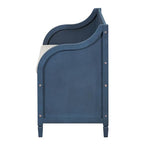 Knocbel Rustic Entry Storage Bench with Hidden Compartments and Removable Cushion, Wooden Entryway Hallway Foyer Shoe Bench Bedroom End of Bed Bench, 250lbs Weight Capacity (Antique Navy) - color: Antique Navy