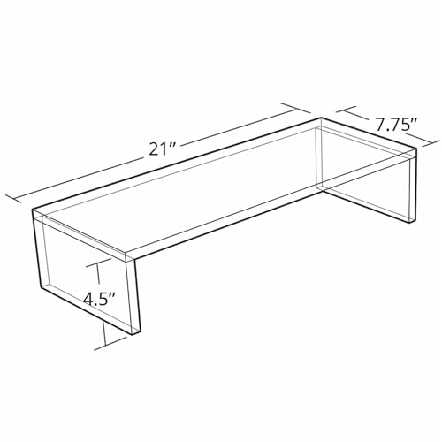 Azar 515360 Acrylic Monitor Stand Riser – Made in USA Laptop stand and Monitor Riser Acrylic Monitor Stand Riser Clear Laptop Stand for Desk Ergonomic Display Riser, Clear (21-Inch-Luxury Handcrafted) - size: 21-Inch