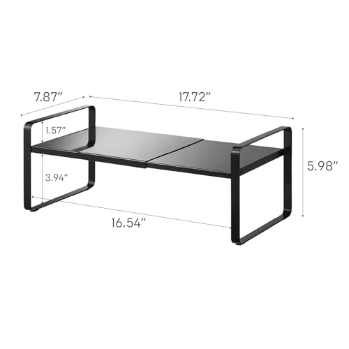 Yamazaki Home Tower Expandable Support Rack - Kitchen Storage Shelf Organizer - Small - Steel - color: Black