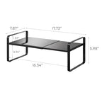 Yamazaki Home Tower Expandable Support Rack - Kitchen Storage Shelf Organizer - Small - Steel - color: Black