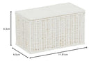 Household Essentials Small Handwoven Paper Rope Wicker Basket with Lid, White (Pack of 6) - color: White, size: Small (Pack of 6)